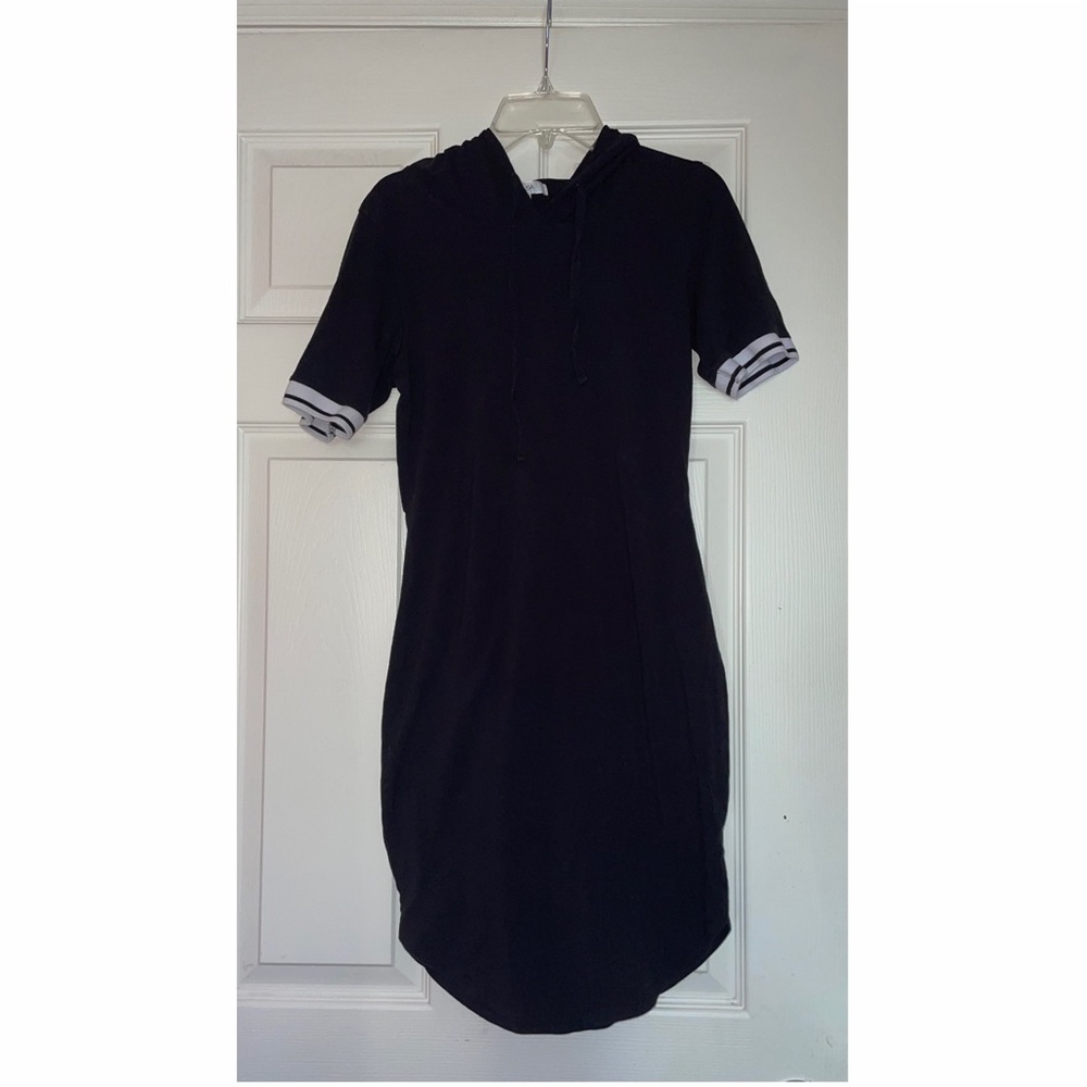Hooded Black Mini Dress